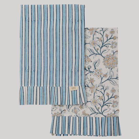 Meadow Bloom & Stripe Tea Towel Set