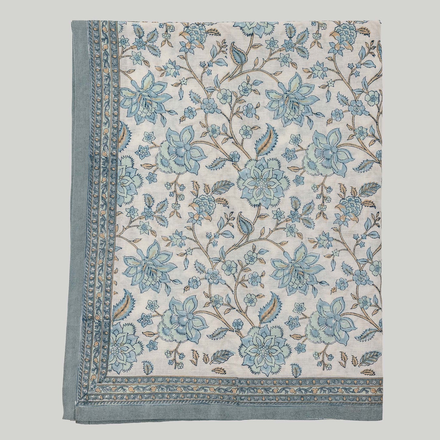 Flora Hand Block Printed Table Cloth